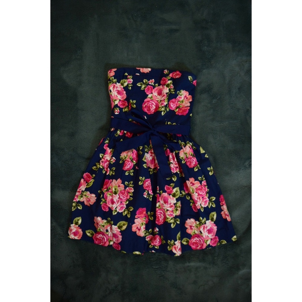 Strapless Floral Mini Dress
